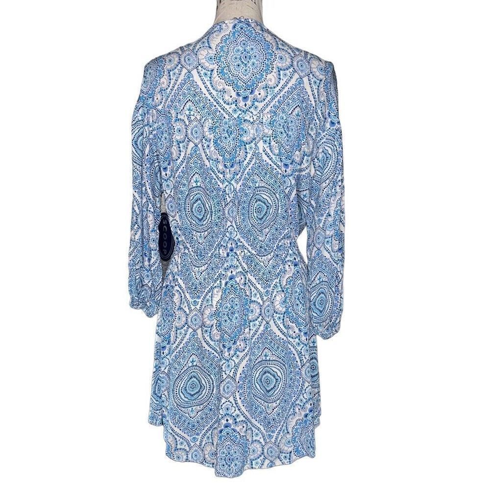 NWT Scoop drop shoulder mini blue & white dress XS - Picture 3 of 7